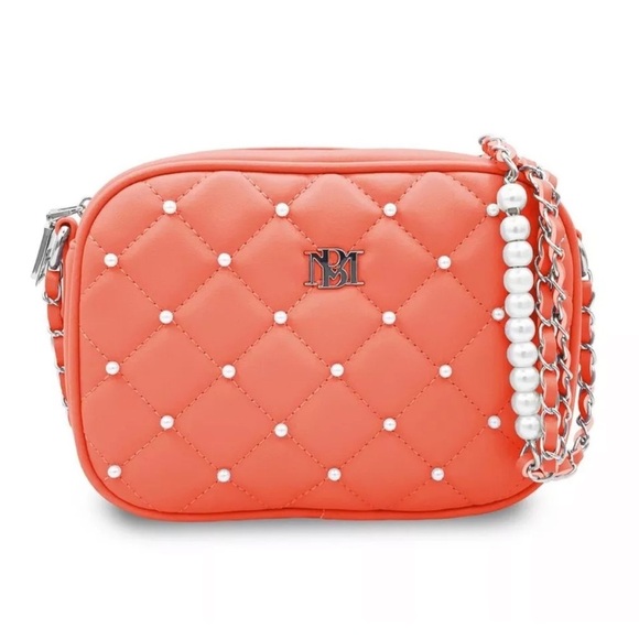 Badgley Mischka Diamond Quilted Crossbody with Pearls NWT - Picture 1 of 9